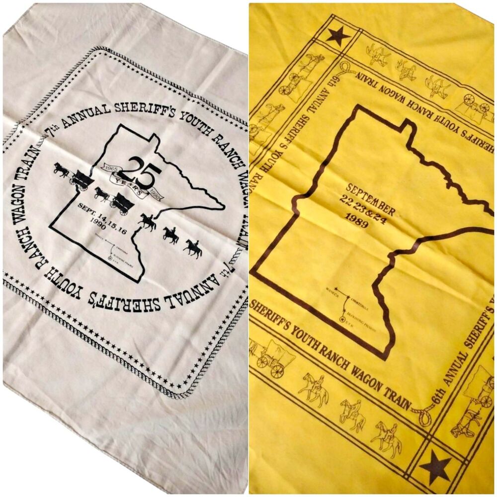 Minnesota Annual Sheriffs Youth Ranch Wagon Train Waseca MSMPA Bandana Lot Of 2
